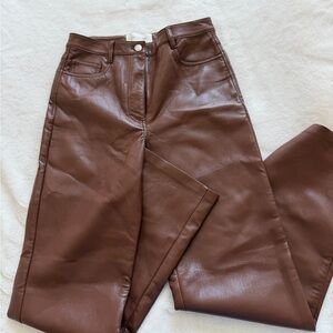 Wilfred (the Melina) Chocolate Faux Leather Pants. Size 6
